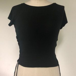 black brandy melville top with ties on the side